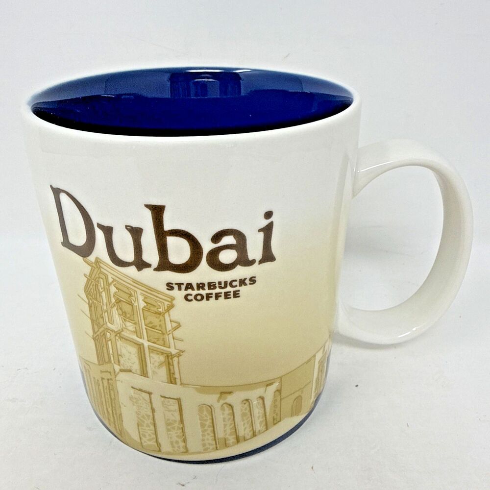 Starbucks Dubai Global Icon Collector Series Coffee Mug 16 Oz Blue 2014